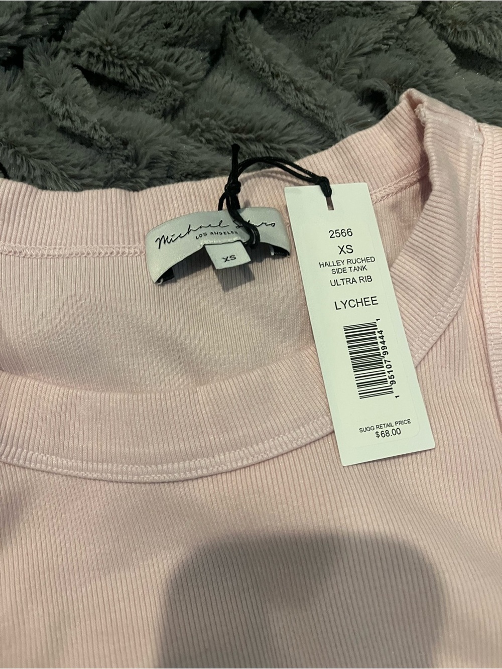 NWT Michael Stars Halley Ribbed Tank with Ruching - Picture 11 of 13
